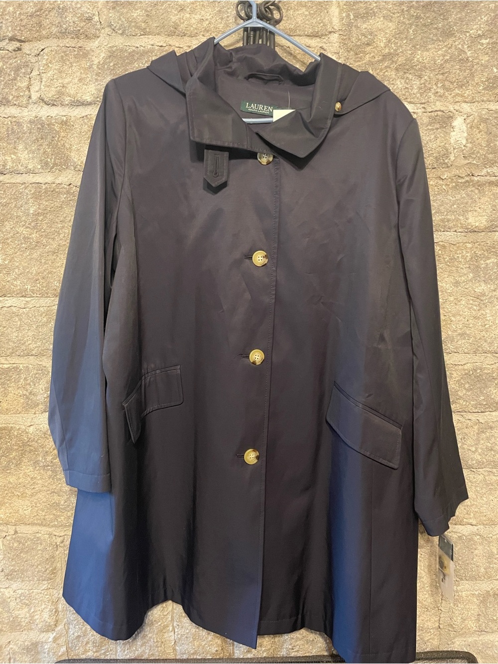 NWT Lauren Ralph Lauren Navy Hooded Coat